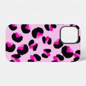 Coque iPhone 12 Léopard rose. Motif de peau d'animal. Léopard. Pan (Verso Horizontal)