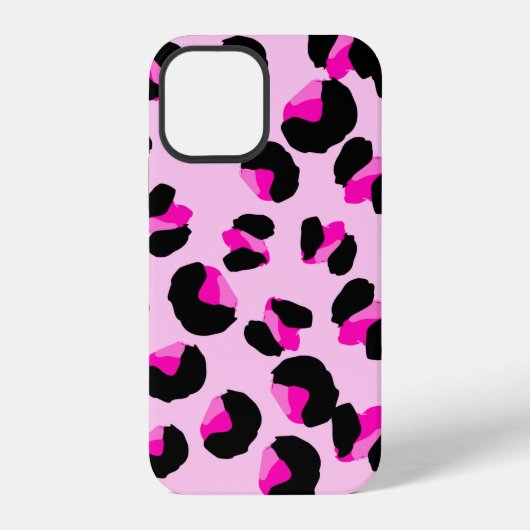 Coque iPhone 12 Léopard rose. Motif de peau d'animal. Léopard. Pan (Verso)