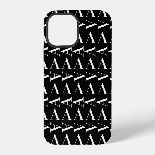 Coque iPhone 12 Lettre initiale de monogramme A (Verso)