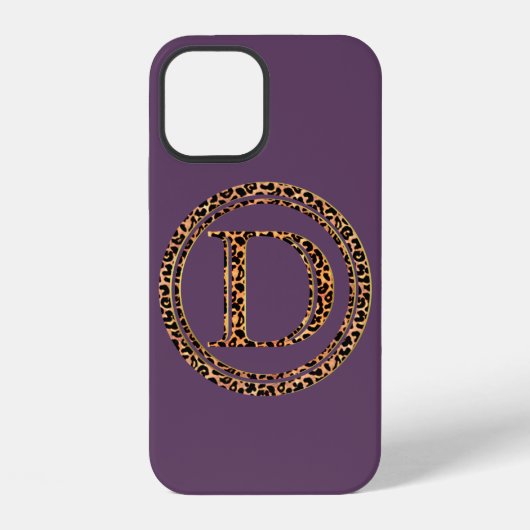 Coque iPhone 12 Lettre léopard D (Verso)