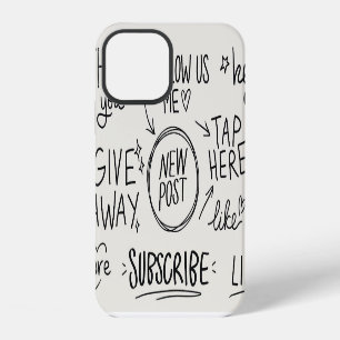 Coque iPhone 12 Lettrine : Ensemble de gribouillages vintage.
