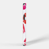 Coque iPhone 12 Lèvres rouges sur fond blanc. (Côté droit)
