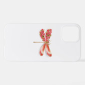 Coque iPhone 12 libellule de fleurs avec sakura de bijoux (Verso Horizontal)