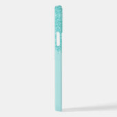 Coque iPhone 12 Light Aqua Turquoise Green Parties scintillant Mot (Côté droit)