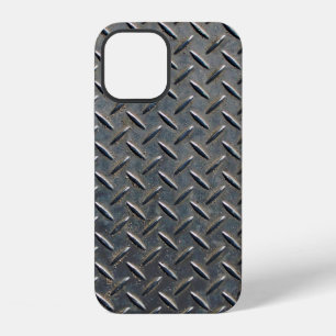 Coque iPhone 12 Liste foncée en aluminium avec formes de losange