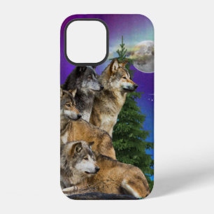 Coque iPhone 12 Loup et lune