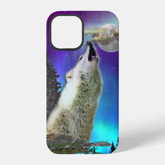 Coque iPhone 12 Loup hurlant (Verso)