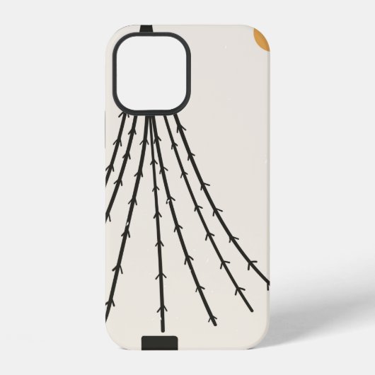 Coque iPhone 12 Lune d'arbre abstrait (Verso)