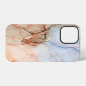 Coque iPhone 12 Luxe Abstrait : Art de l'encre d'alcool (Verso Horizontal)