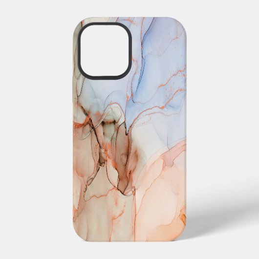 Coque iPhone 12 Luxe Abstrait : Art de l'encre d'alcool (Verso)
