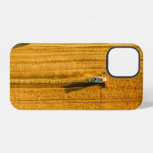 Coque iPhone 12 Machine de moissonneuse travaillant sur le terrain (Verso Horizontal)