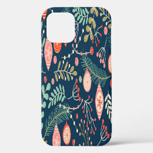 Coque iPhone 12 Main de Noël Vintage dessinée sans couture