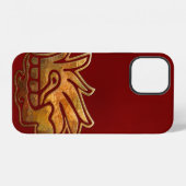 Coque iPhone 12 Malinalli AZTEC Gold & Red (Verso Horizontal)