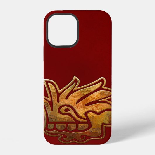 Coque iPhone 12 Malinalli AZTEC Gold & Red (Verso)