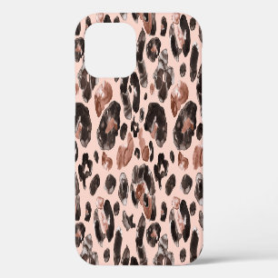 Coque iPhone 12 Manteau de léopard, peau d'animal sans couture mot