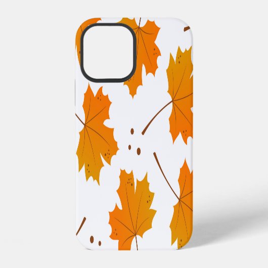 Coque iPhone 12 Maple Mirth : Feuilles d'automne de dessin (Verso)