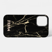 Coque iPhone 12 Marble noir (Verso Horizontal)