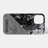 Coque iPhone 12 Marble noir (Verso Horizontal)