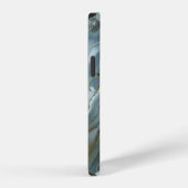 Coque iPhone 12 Marbre Bleu (Côté droit)