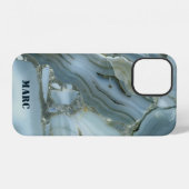 Coque iPhone 12 Marbre Bleu (Verso Horizontal)