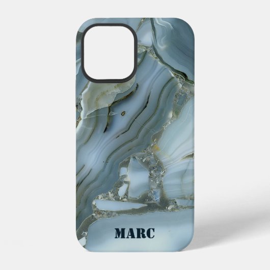 Coque iPhone 12 Marbre Bleu (Verso)