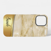 Coque iPhone 12 Marbre doré tendance cool (Verso Horizontal)
