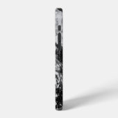 Coque iPhone 12 Marbre noir blanc tendance (Côté gauche)