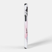 Coque iPhone 12 Marbre noir rose : main tirée (Côté droit)