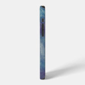 Coque iPhone 12 marbre rose et bleu (Côté gauche)