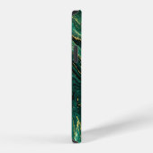 Coque iPhone 12 Marbre vert : Abstrait Agate Ripple. (Côté droit)