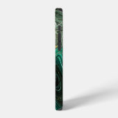 Coque iPhone 12 Marbre vert : Abstrait Agate Ripple. (Côté gauche)