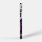 Coque iPhone 12 Marbre Violet Or Chic Monogramme (Côté droit)