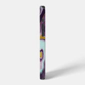 Coque iPhone 12 Marbre Violet Or Chic Monogramme (Côté gauche)