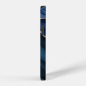 Coque iPhone 12 Marine Blue Agate Geode Or Monogramme Coque-Mate i (Côté droit)