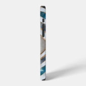 Coque iPhone 12 Mauvais oeil Textiles et or (Côté gauche)
