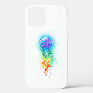 Coque iPhone 12 Méduse arc-en-ciel