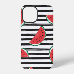 Coque iPhone 12 Mélon d'eau Motif transparent rayé