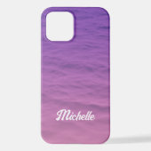 Coque iPhone 12 Mer Rose Et Violet Personnalisée (Verso)