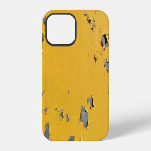 Coque iPhone 12 Métal jaune fissuré : texture sale.