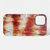 Coque iPhone 12 Métal rouillé, fond texturé. (Verso Horizontal)