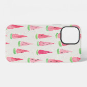Coque iPhone 12 Mignonne pastèque : motif d'aquarelle transparente (Verso Horizontal)