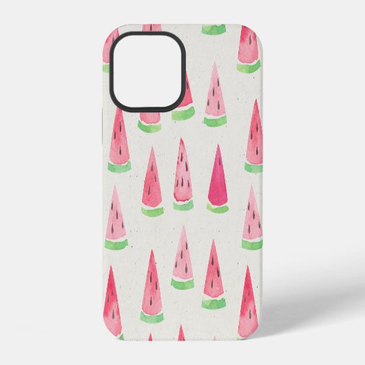 Coque iPhone 12 Mignonne pastèque : motif d'aquarelle transparente (Verso)