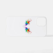 Coque iPhone 12 Mini Ailes fluffy arc-en-ciel (Verso Horizontal)
