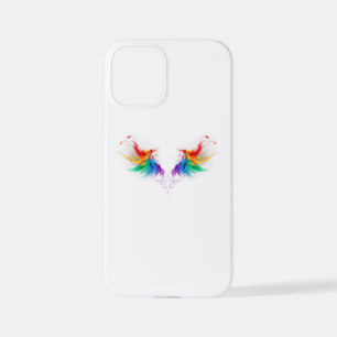 Coque iPhone 12 Mini Ailes fluffy arc-en-ciel