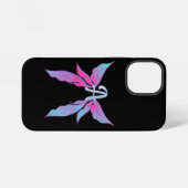 Coque iPhone 12 Mini Ailes séraphiques avec initiale (Verso Horizontal)