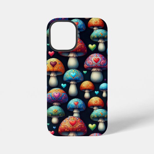 Coque iPhone 12 Mini Amour des Champignons (Verso)