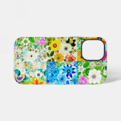 Coque iPhone 12 Mini Aquarelle Art Patchwork Floral Fleurs (Verso Horizontal)