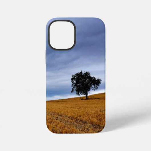 Coque iPhone 12 Mini Arbre dans un champ de blé (Verso)