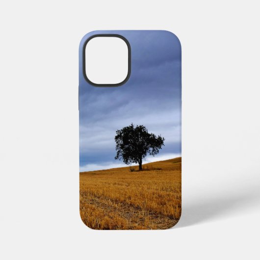 Coque iPhone 12 Mini Arbre dans un champ de blé (Verso)