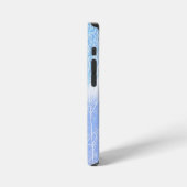 Coque iPhone 12 Mini Arbres Brumeux Givrés Bleu Bébé (Côté gauche)